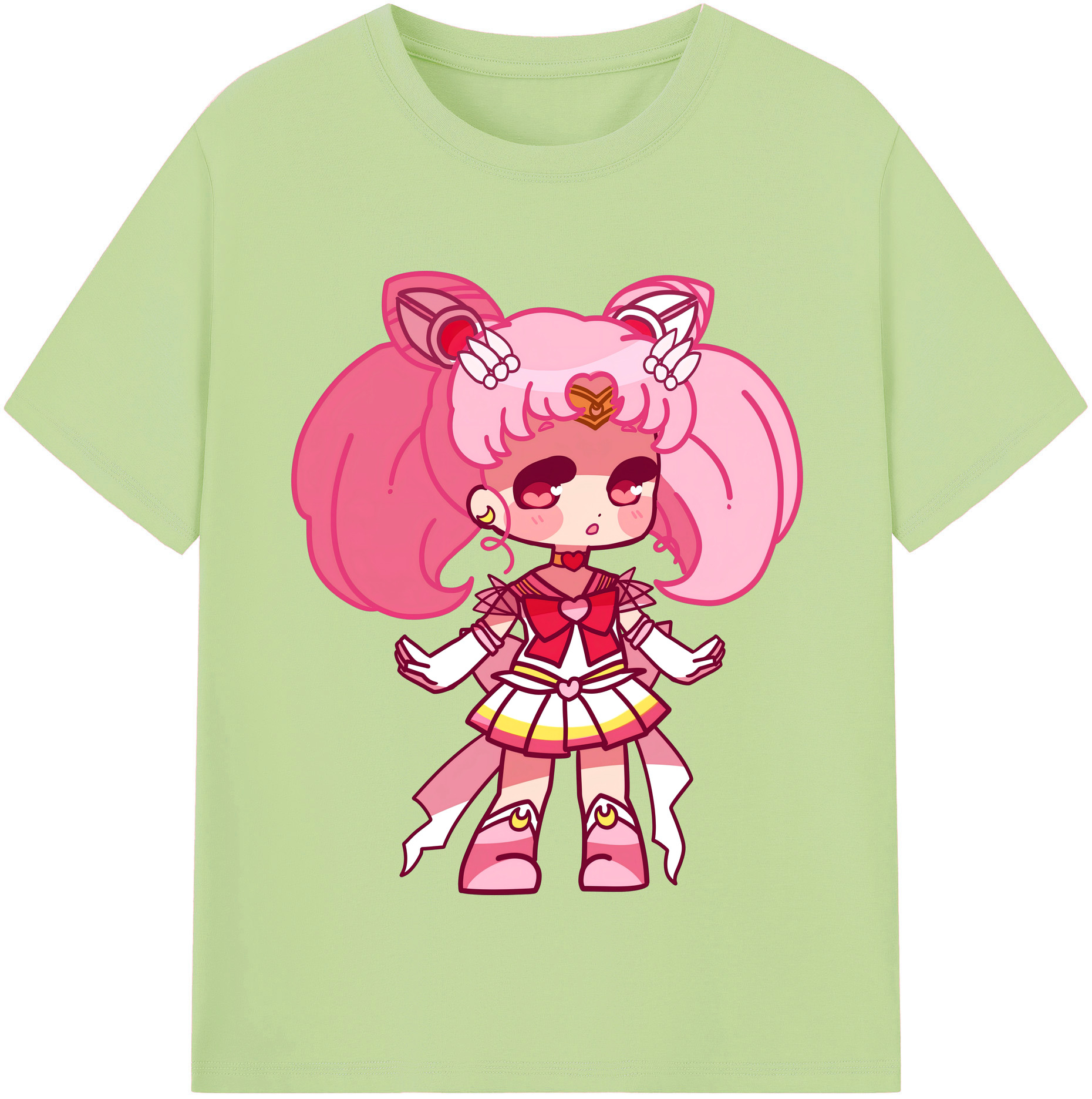 （画像用） 美少女戦士セーラームーン ちびうさ Sailor Moon Chibiusa Tsukino Usagi Small Lady Serenity 綿100％半袖Tシャツ（フロントプリント）
